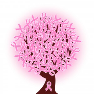 Vector Illustration Of A Breast Cancer Pink Ribbon Tree
