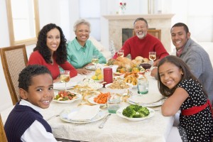 Family All Together At Christmas Dinner