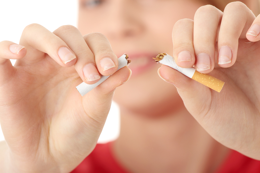 Young Caucasian Woman Quiting Smoking