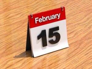 Calendar On Desk - February 15Th