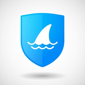 Shield Icon With A Shark Fin
