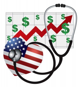 Stethoscope Heart With Us Flag And Chart