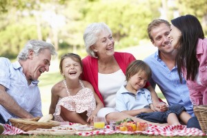 Multi Generation Family Enjoying Picnic Together