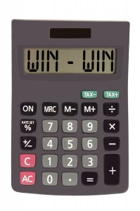 Old Calculator On White Background Showing Text "win - Win"